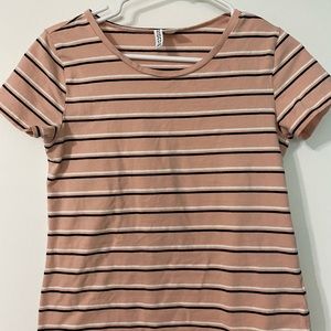 H&M short sleeve top with stripes
